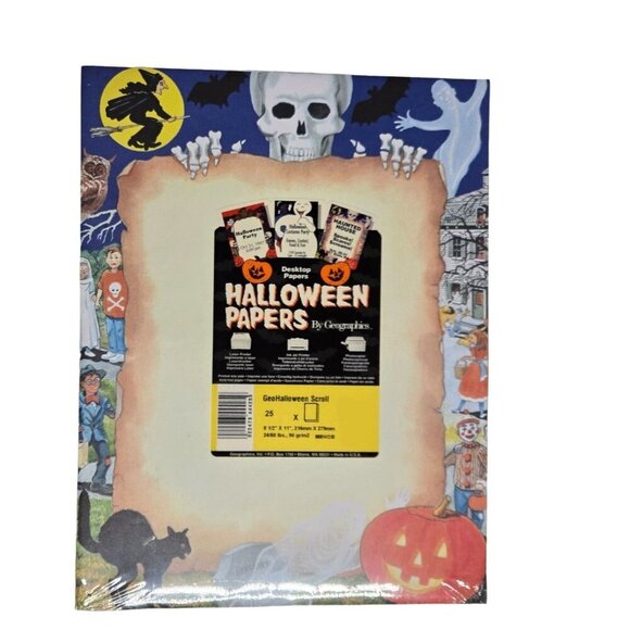 Halloween Papers By Geographics Desktop Papers 25 Sheets 8.5" X 11" Ghost Hallow - Picture 1 of 6
